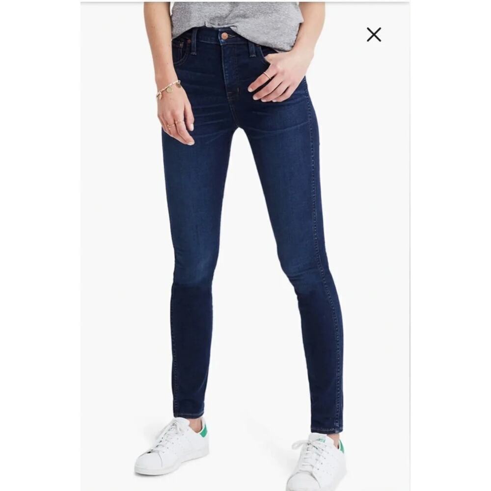 Madewell 10” High-Rise Skinny Jeans Larkin Wash Dark Blue Women’s Size 28T *EUC
